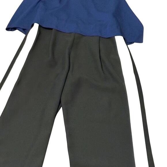 NWT Diane von Furstenberg Jumpsuit - Size 0 - Black/Navy - Strapless, Wide Leg - Picture 10 of 12